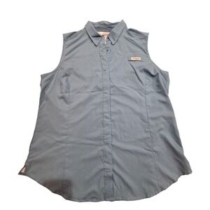 Columbia PFG Sleeveless Shirt Womens XL Blue Excellent Ventilated Fishing Top